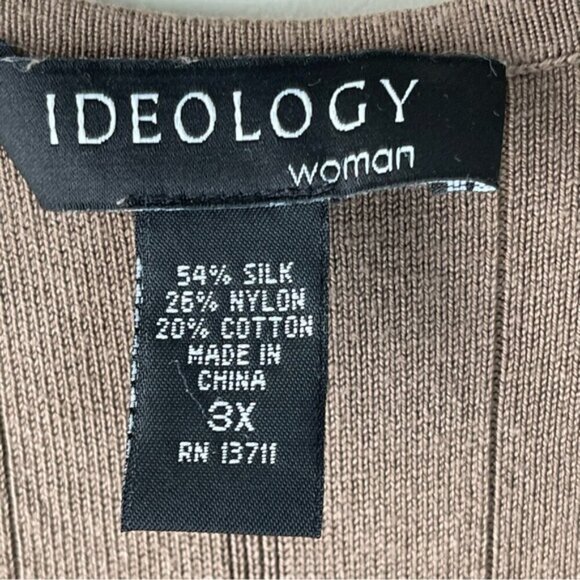 Ideology brown silk blend scoop neck boxy lightweight sweater top size 3X - Picture 8 of 8